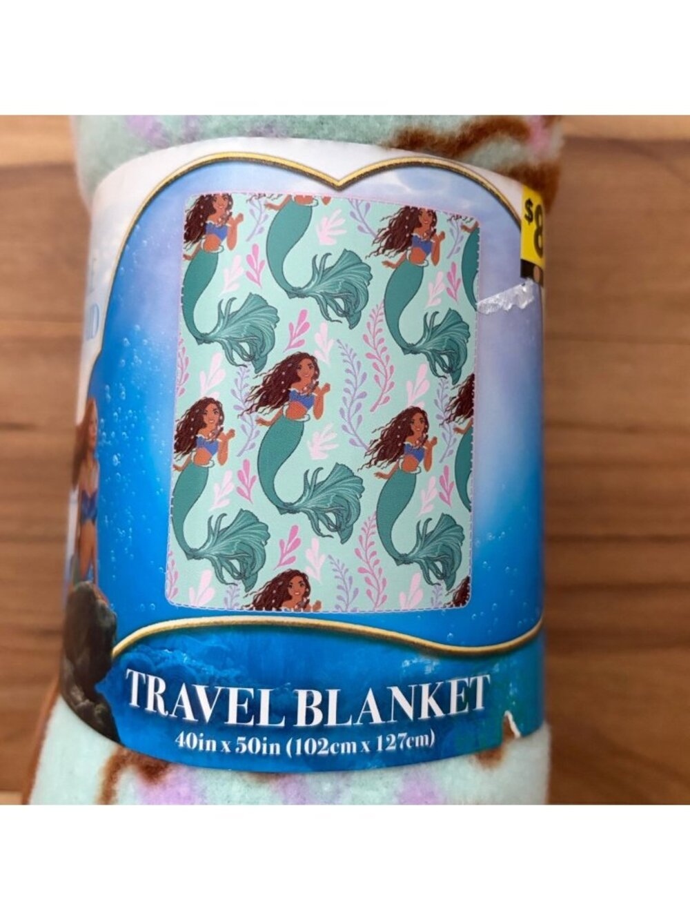 Disney The Little Mermaid Travel Blanket Ariel 40”x50” Green New